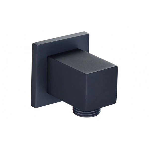 Square Wall Outlet Elbow - Matt Black