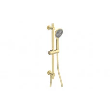 Aurora Round Riser Rail Kit w/Elbow & 3 Mode Handset - Brushed Brass