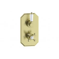 Berwick Traditional Lever Thermostatic Single Outlet Shower Valve - Brushed Brass