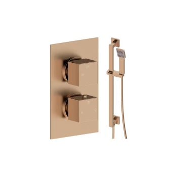 Cosmic Square Shower Valve & Kit Pack 2 - Brushed Bronze