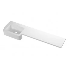 1542mm Standard Square One-Piece Basin & Overflow Ring - Left Hand
