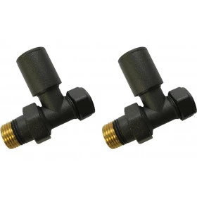 Patterned Anthracite Radiator Valves - Straight