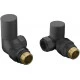 Patterned Anthracite Radiator Valves - Corner