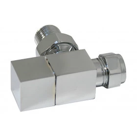 Square Chrome Radiator Valves - Angled
