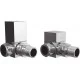 Square Chrome Radiator Valves - Corner