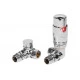 Round Thermostatic Chrome Radiator Valves - Corner