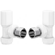 Patterned White Radiator Valves - Angled Patterned White Radiator Valves - Angled