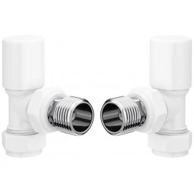 Patterned White Radiator Valves - Angled