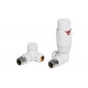 Round Thermostatic White Radiator Valves - Corner