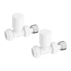 Patterned White Radiator Valves - Straight Patterned White Radiator Valves - Straight