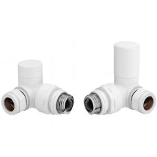 Patterned White Radiator Valves - Corner Patterned White Radiator Valves - Corner