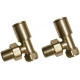 Patterned Brushed Brass Radiator Valves - Angled