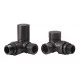 Patterned Matt Black Radiator Valves - Corner