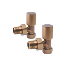 Patterned Brushed Bronze Radiator Valves - Angled Patterned Brushed Bronze Radiator Valves - Angled