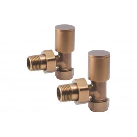 Patterned Brushed Bronze Radiator Valves - Angled