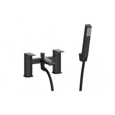 Roda Bath/Shower Mixer & Bracket - Matt Black Bathroom Taps