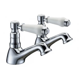 Millom Bath Pillar Taps - Chrome