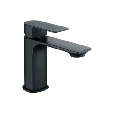 Bellona Basin Mixer & Waste - Matt Black Bathroom Taps