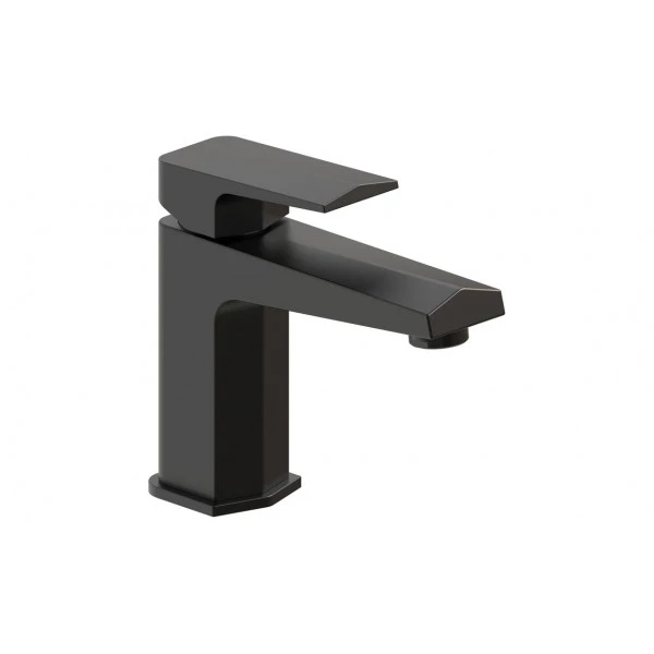 Roda Basin Mixer & Waste - Matt Black Bathroom Taps