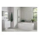 900x1500mm Space Saver Bath Screen (6mm) - Chrome