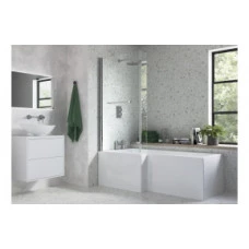 Navarre L Shape 1700x850x560mm 0TH Shower Bath Pack (LH) - Chrome