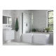 815x1500mm L Shape Bath Screen (6mm) - Chrome
