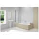 Merlyn 850x1400mm 4-Fold Bath Screen (8mm)