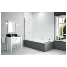 Merlyn 850x1500mm Hinged Square Bath Screen (8mm)
