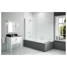 Merlyn 900x1500mm 2-Panel Hinged Bath Screen (8mm) - Left Hand