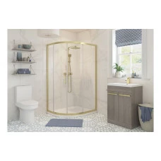 Classix 1000x800mm 2 Door Offset Quadrant - Brushed Brass