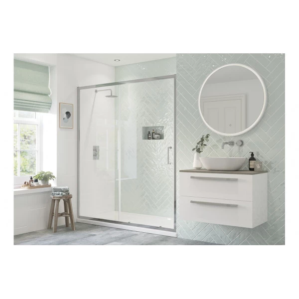 Flex 1000mm Sliding Door - Chrome shower door 