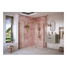 Iconix 500mm Wetroom Side Panel & Arm - Brushed Bronze