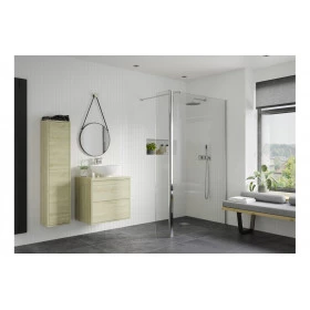 Iconix Optional 1950x300x8mm Rotatable Wetroom Panel (Full Hinge) - Chrome