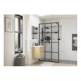 Iconix 1000mm Framed Wetroom Panel - Black