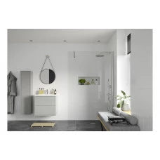 Iconix 1000mm Wetroom Panel & Support Bar - Chrome