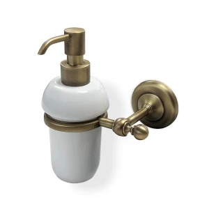 Origins Living Albany Soap Dispenser - Aged Brass/White ALB-113001-AB Bathroom Wall Fitting