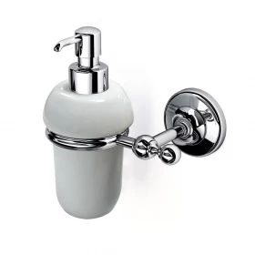 Origins Living Albany Soap Dispenser - Chrome/White ALB-113001-CH Bathroom Wall Fitting