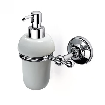 Origins Living Albany Soap Dispenser - Chrome/White ALB-113001-CH Bathroom Wall Fitting
