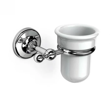 Origins Living Albany Tumbler Holder - Chrome/White ALB-111001-CH Bathroom Wall Fitting