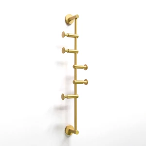 Origins Living Archer Vertical Rail With 5 Hooks - Satin Brass ARR-110560-BB