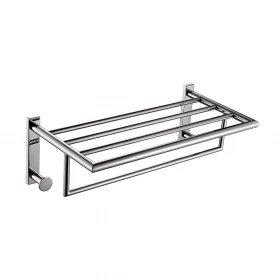 Origins Living G Pro Towel Rack with Hooks - Chrome 5035-13 Bathroom Accessory
