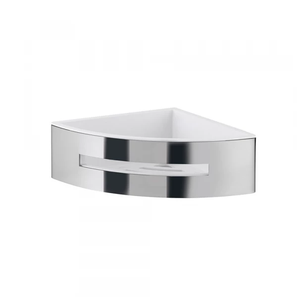 Origins Living Poseidon Corner Basket - Chrome/White 7780-23