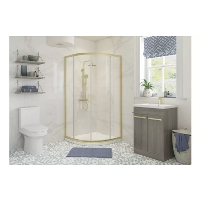 Quadrant Enclosures Brush Brass Frame