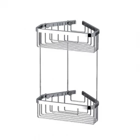 Origins Living Double Corner Shower Basket - Chrome 189779