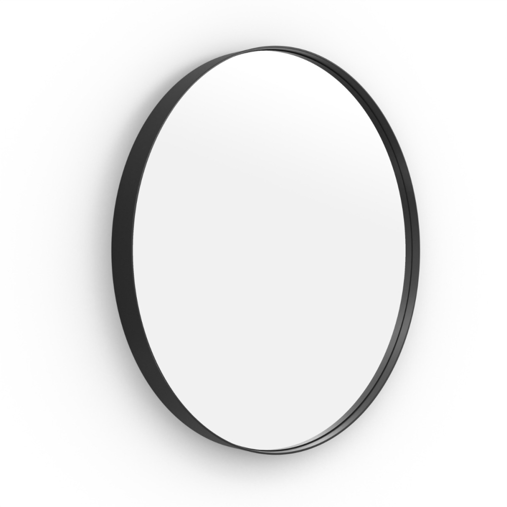 Origins Living City Round Mirror 80cm Black Round CTY-00D080-BK
