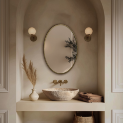 Origins Living Delphine Oval Mirror 55x80cm - Brushed Brass Oval DEL-00V558-BB