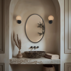 Origins Living Delphine Oval Mirror 55x80cm - Gunmetal Oval DEL-00V558-GM